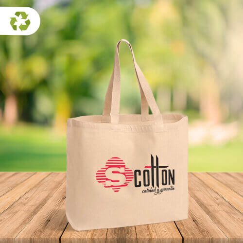 bolso publicitario color crema